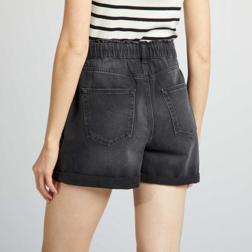 Short en jean - Noir