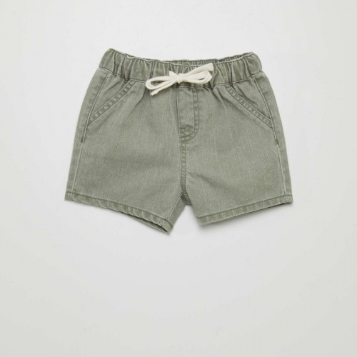 Short en denim coloré - Vert