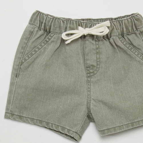 Short en denim coloré - Vert