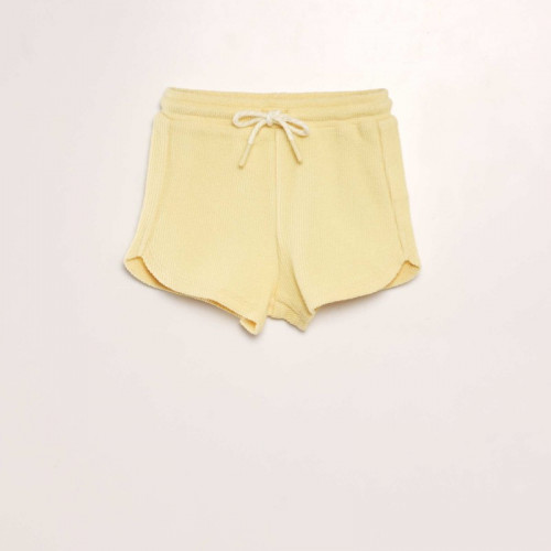 Short uni style matière éponge - Jaune