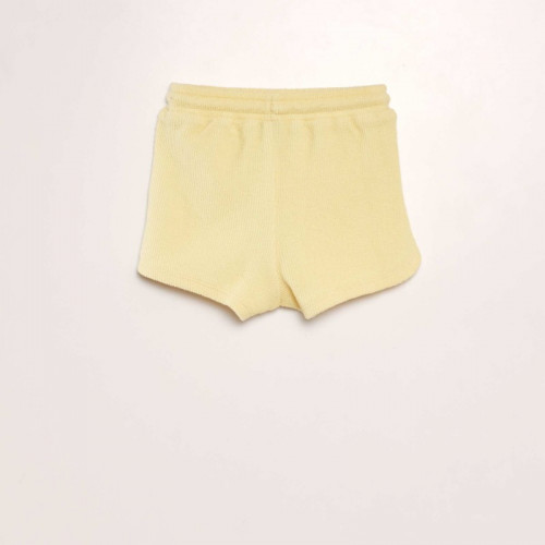 Short uni style matière éponge - Jaune