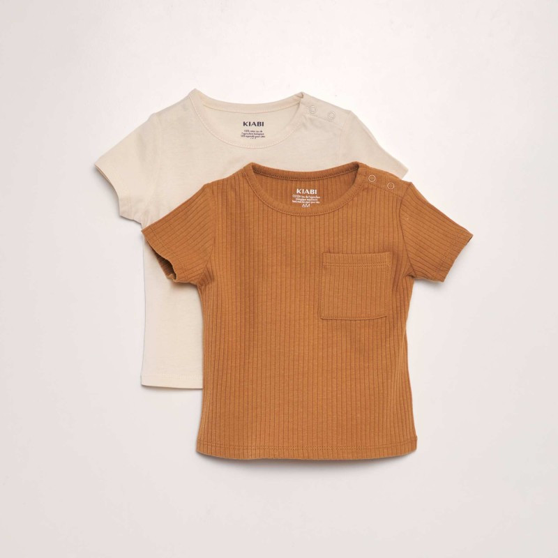 Lot de 2 t-shirts unis - Marron