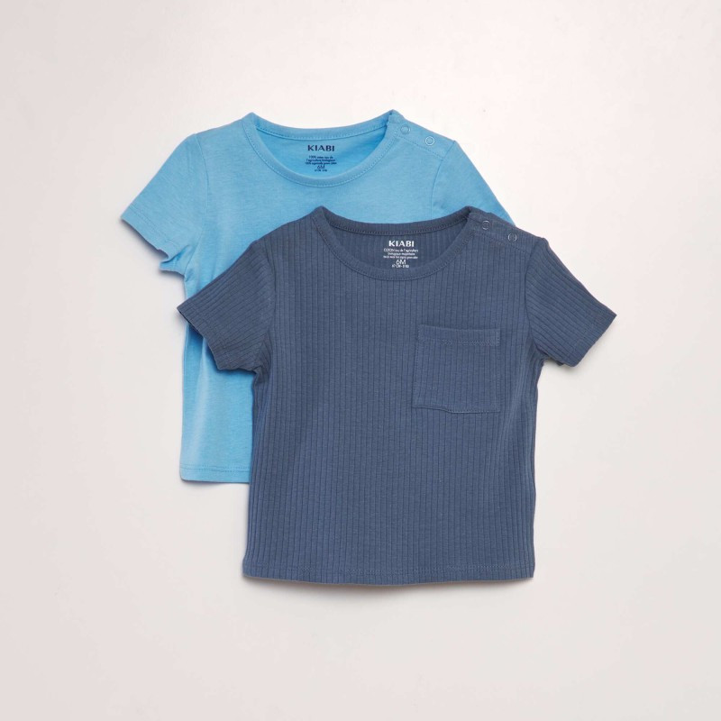 Lot de 2 t-shirts unis - Bleu