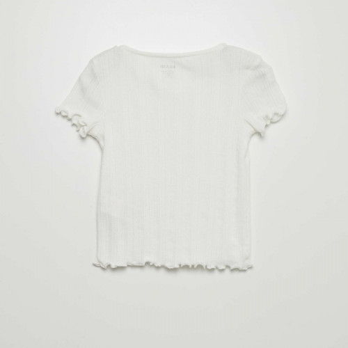 T-shirt en maille pointelle - Blanc