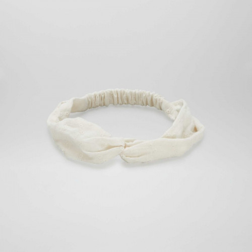 Bandeau croisé avec broderie - Blanc