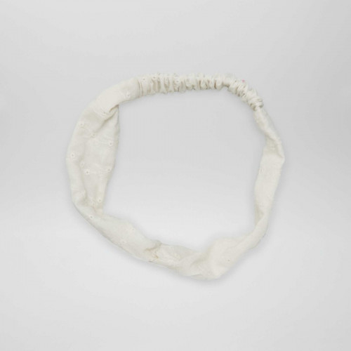 Bandeau croisé avec broderie - Blanc