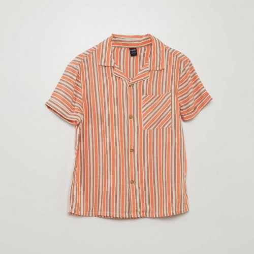 Chemise légère avec col pyjama - Orange