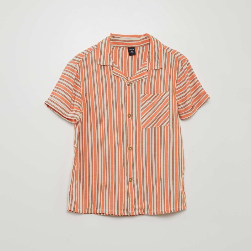 Chemise légère avec col pyjama - Orange