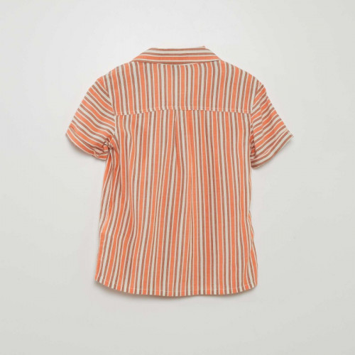 Chemise légère avec col pyjama - Orange