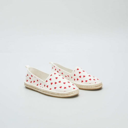 Espadrilles en toile cœurs - Rouge