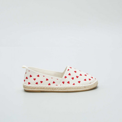 Espadrilles en toile cœurs - Rouge