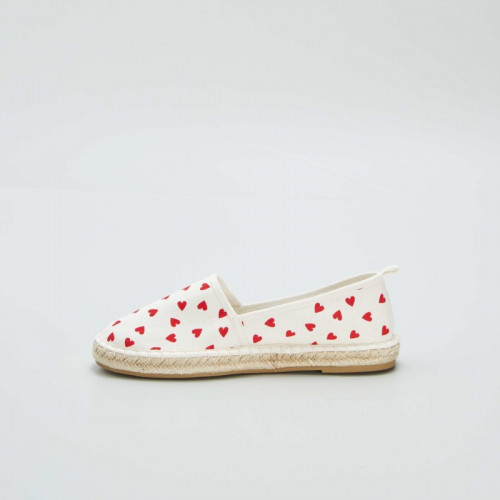 Espadrilles en toile cœurs - Rouge