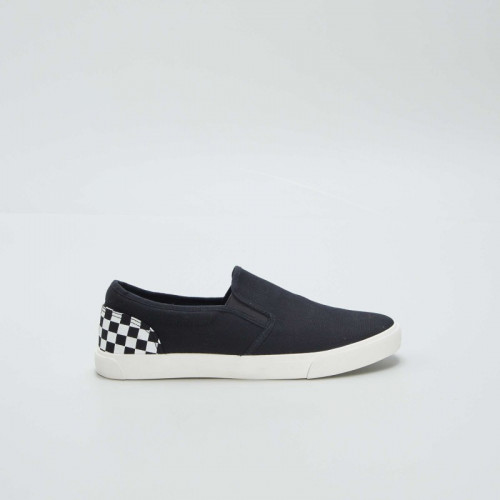 Baskets slip-on à empiècement - Noir