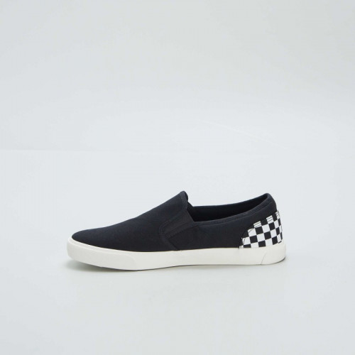 Baskets slip-on à empiècement - Noir