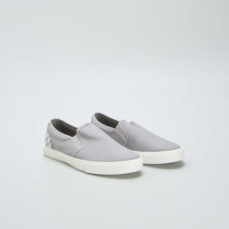 Baskets slip-on à empiècement - Gris