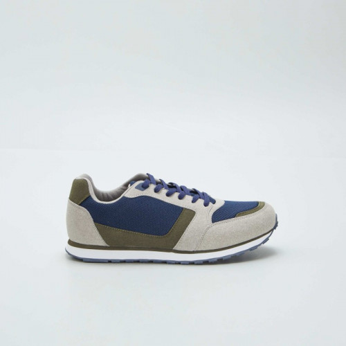 Baskets running retro tricolore - Kaki