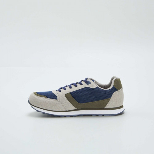 Baskets running retro tricolore - Kaki