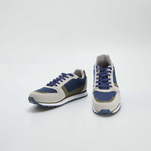 Baskets running retro tricolore - Kaki