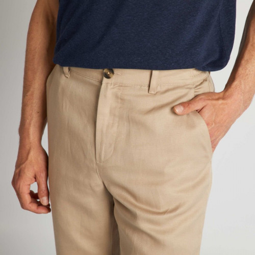 Pantalon chino en lin - Beige