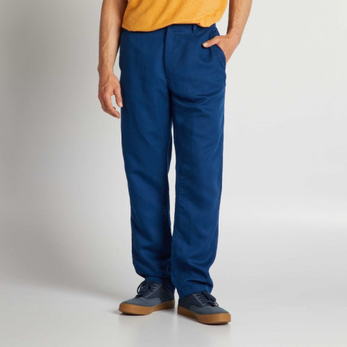 Pantalon chino en lin - Bleu