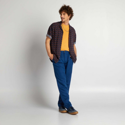 Pantalon chino en lin - Bleu