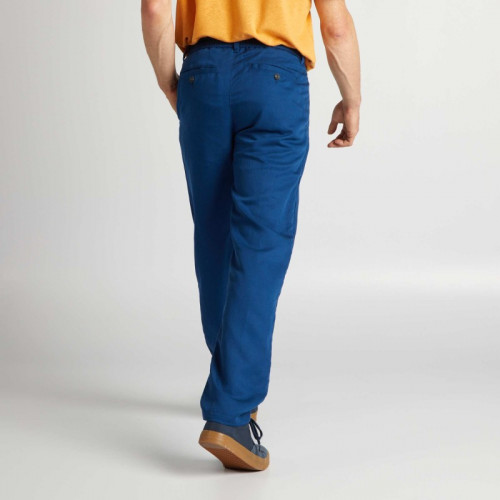 Pantalon chino en lin - Bleu