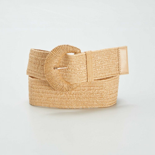 Ceinture effet paille - Marron