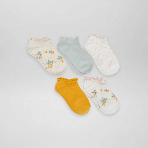 Lot de 5 chaussettes fantaisies - Jaune