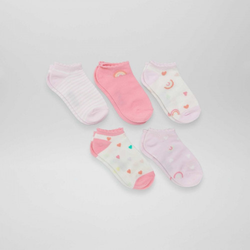 Lot de 5 chaussettes fantaisies - Rose