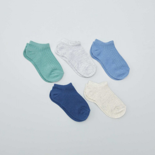 Lot de 5 chaussettes invisibles - Bleu/vert