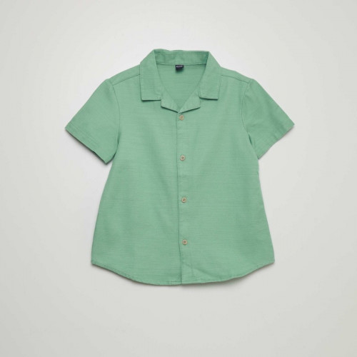 Chemise unie manches courtes - Vert