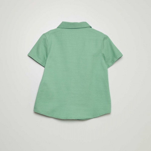 Chemise unie manches courtes - Vert