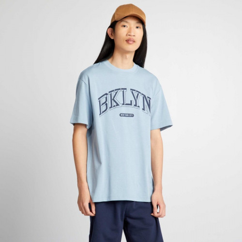 T-shirt en coton à col rond - Bleu 'brooklyn'