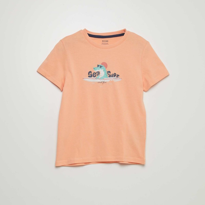 T-shirt en jersey  'surf' n - Orange