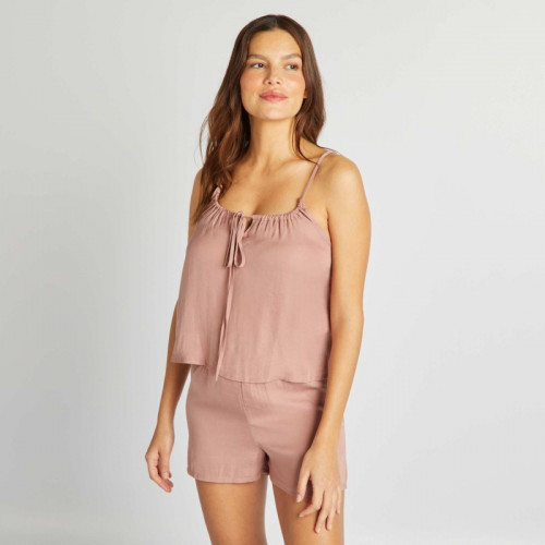 Ensemble pyjama court débardeur + short - 2 pièces - Rose