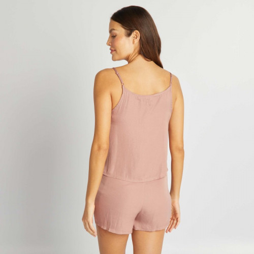 Ensemble pyjama court débardeur + short - 2 pièces - Rose