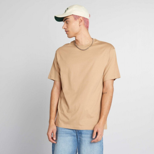 T-shirt uni à col rond - Beige