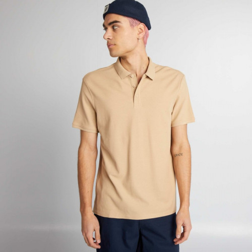 Polo en piqué de coton - Beige