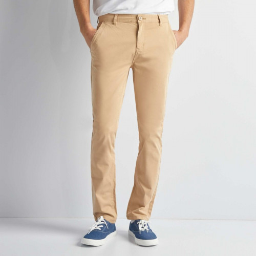 Pantalon chino uni - Beige