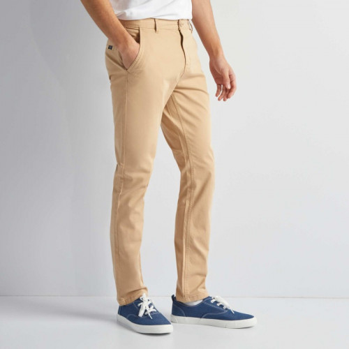 Pantalon chino uni - Beige