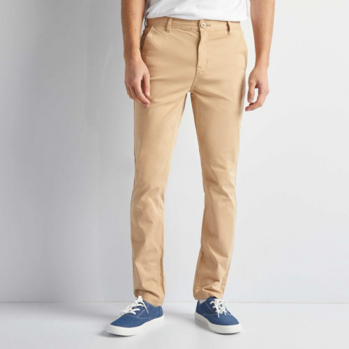 Pantalon chino uni - Beige