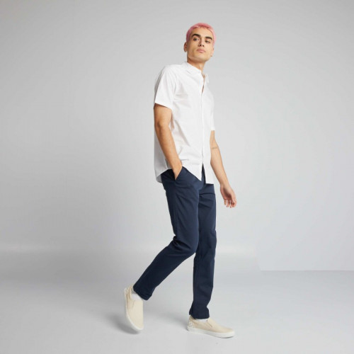 Pantalon chino uni - Bleu