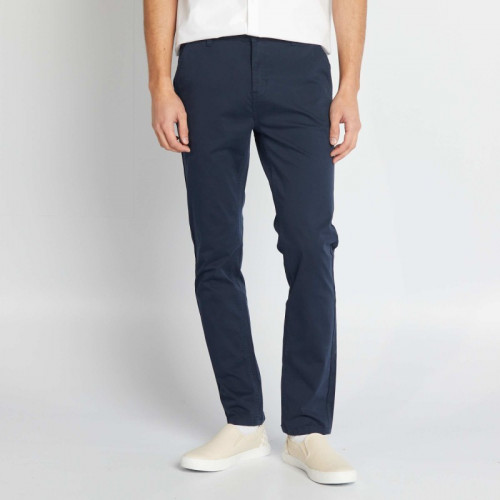 Pantalon chino uni - Bleu