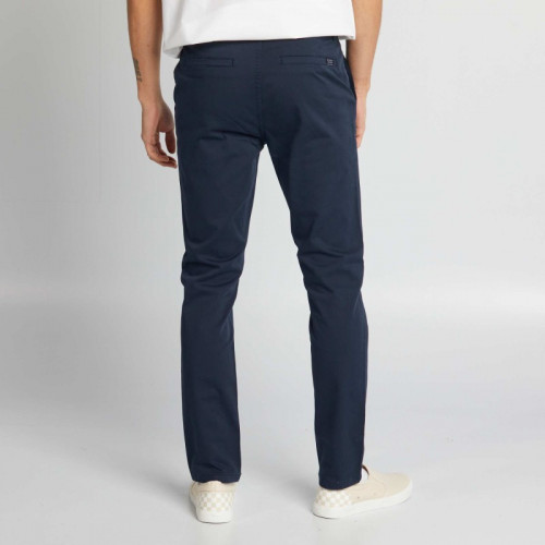 Pantalon chino uni - Bleu