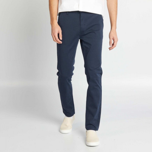 Pantalon chino uni - Bleu