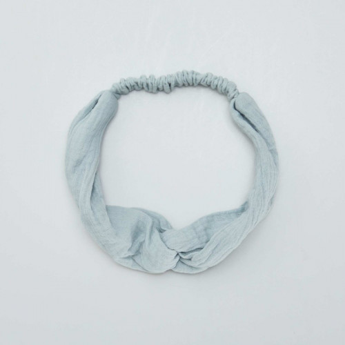 Bandeau cheveux en gaze de coton - Bleu