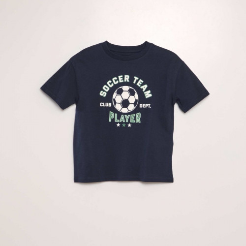 T-shirt manches courtes 'Ballon de foot' - Marine