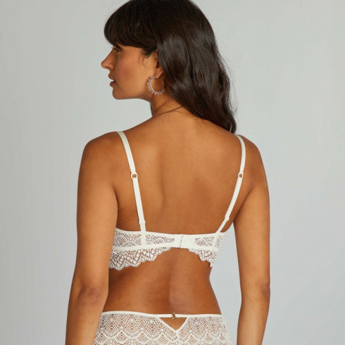 Soutien-gorge triangle dentelle - Blanc