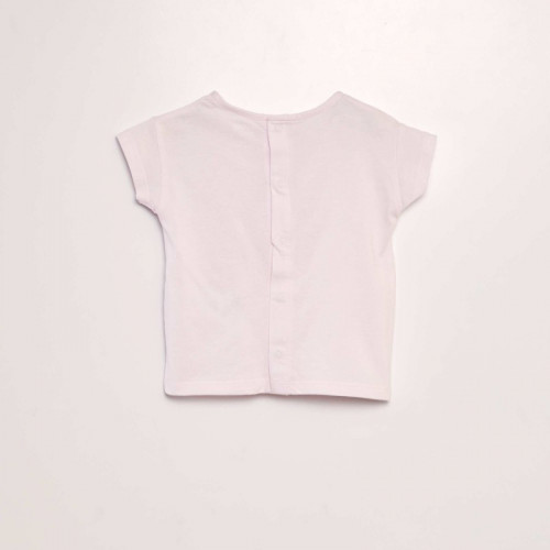 T-shirt imprimé 'Fleu' + animation en relief - Rose fleur