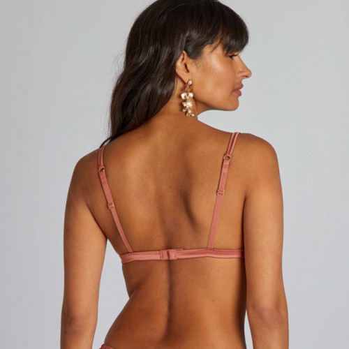 Soutien-gorge triangle en tulle - Bois de rose